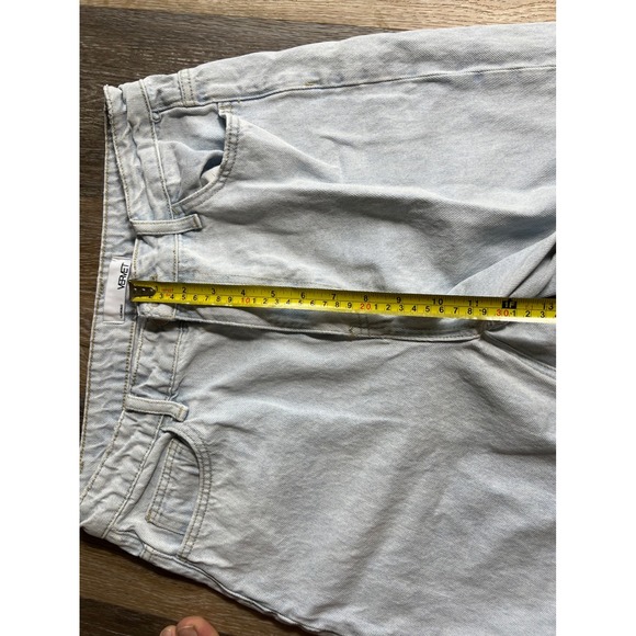 Vervet Wide Leg Jeans Womens 30 Light Wash Good Distressed Ripped Raw Hem V2471 - Picture 5 of 8